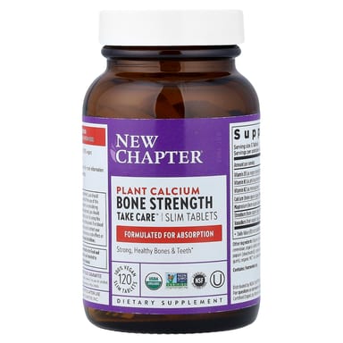 Комплекс Bone Strength New Chapter Plant Calcium Take Care™ 120 Vegan Slim Tablets, таблетки