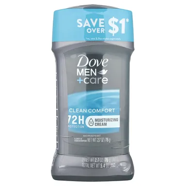 Фото товара: Антиперспирант Dove Men+Care Deodorant Clean Comfort 2 Pack, 76 г