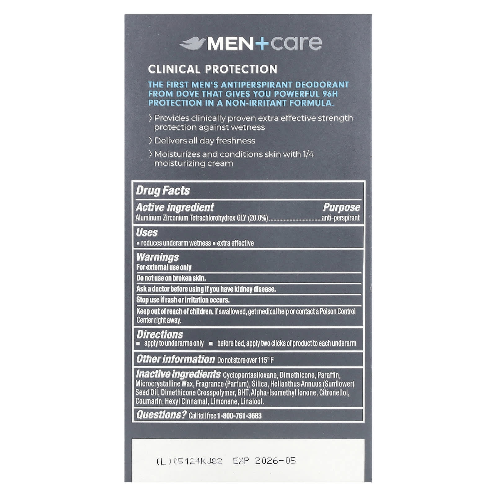Антиперспирант Dove Men+Care Ultimate Deodorant Clean Comfort, 48 г — фото 3