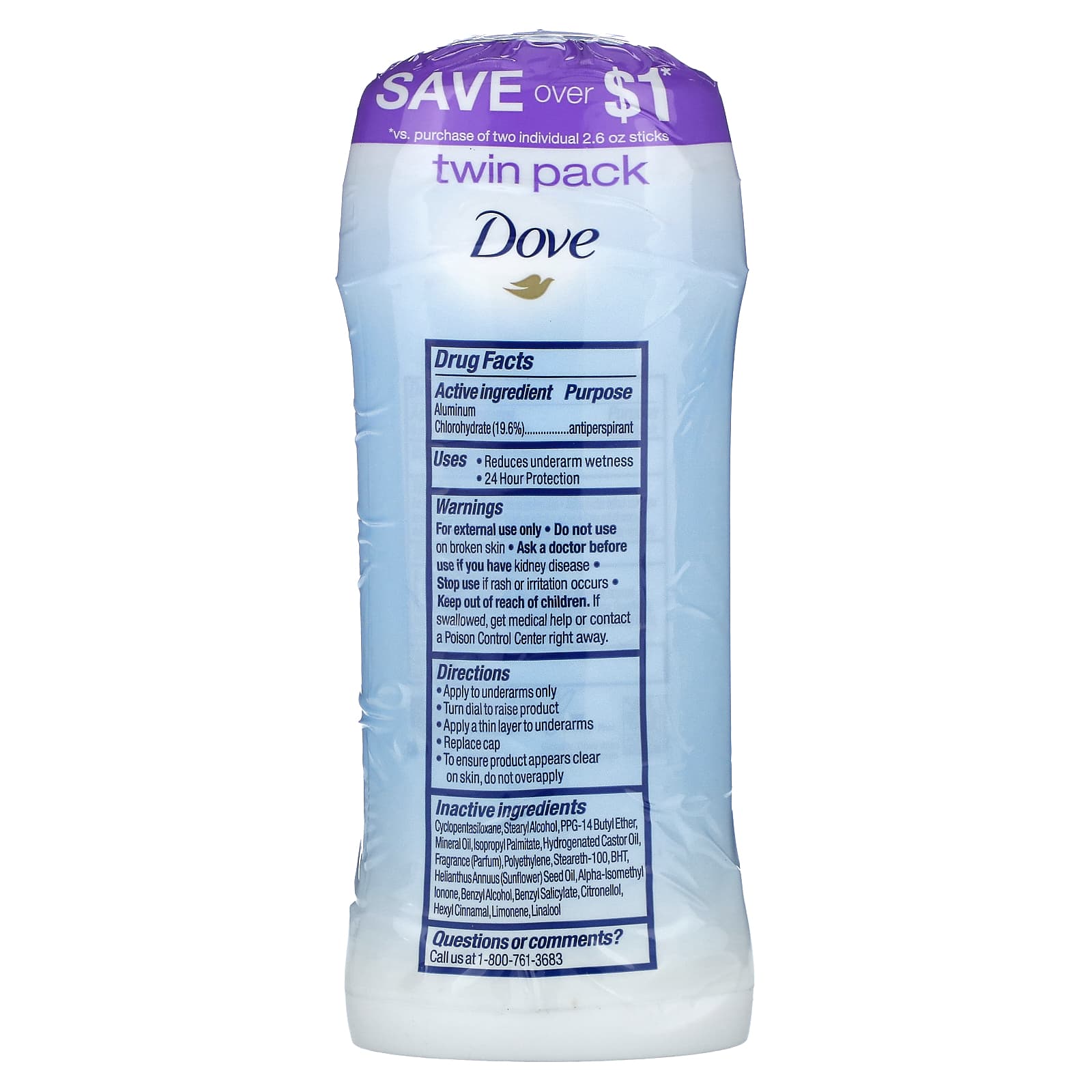 Антиперспирант Dove Deodorant 2 Pack, оттенок Fresh, 74 г — фото 3