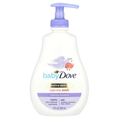 Фото товара: Детское средство для мытья Dove Baby Sensitive Skin Care Night Time Calming Moisture, 384 мл