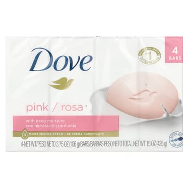 Косметическое мыло Dove with Deep Moisture, оттенок Pink, 106 г, 4 шт.