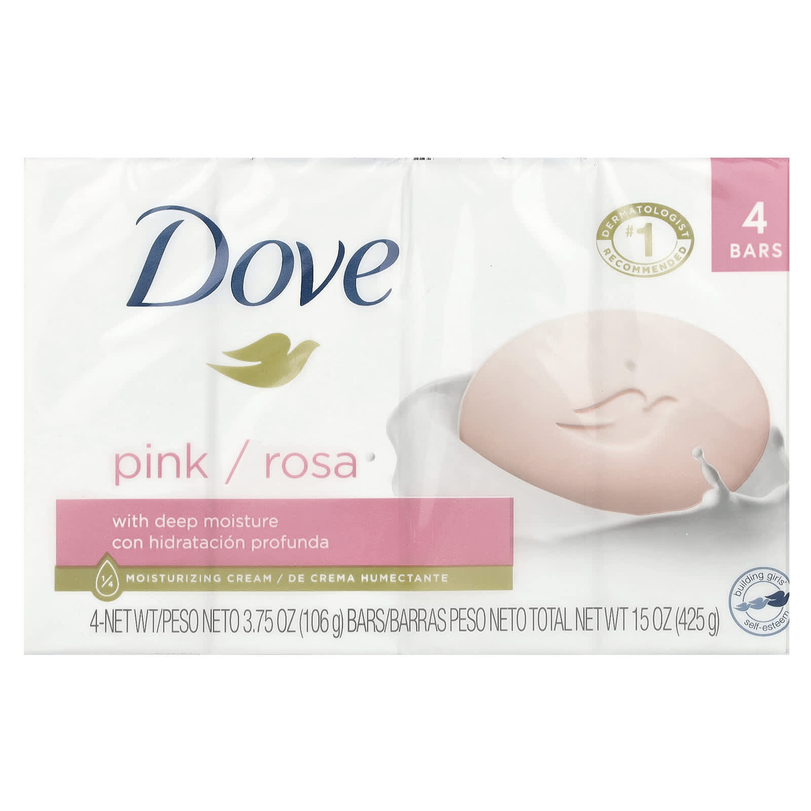 Косметическое мыло Dove with Deep Moisture, оттенок Pink, 106 г, 4 шт.