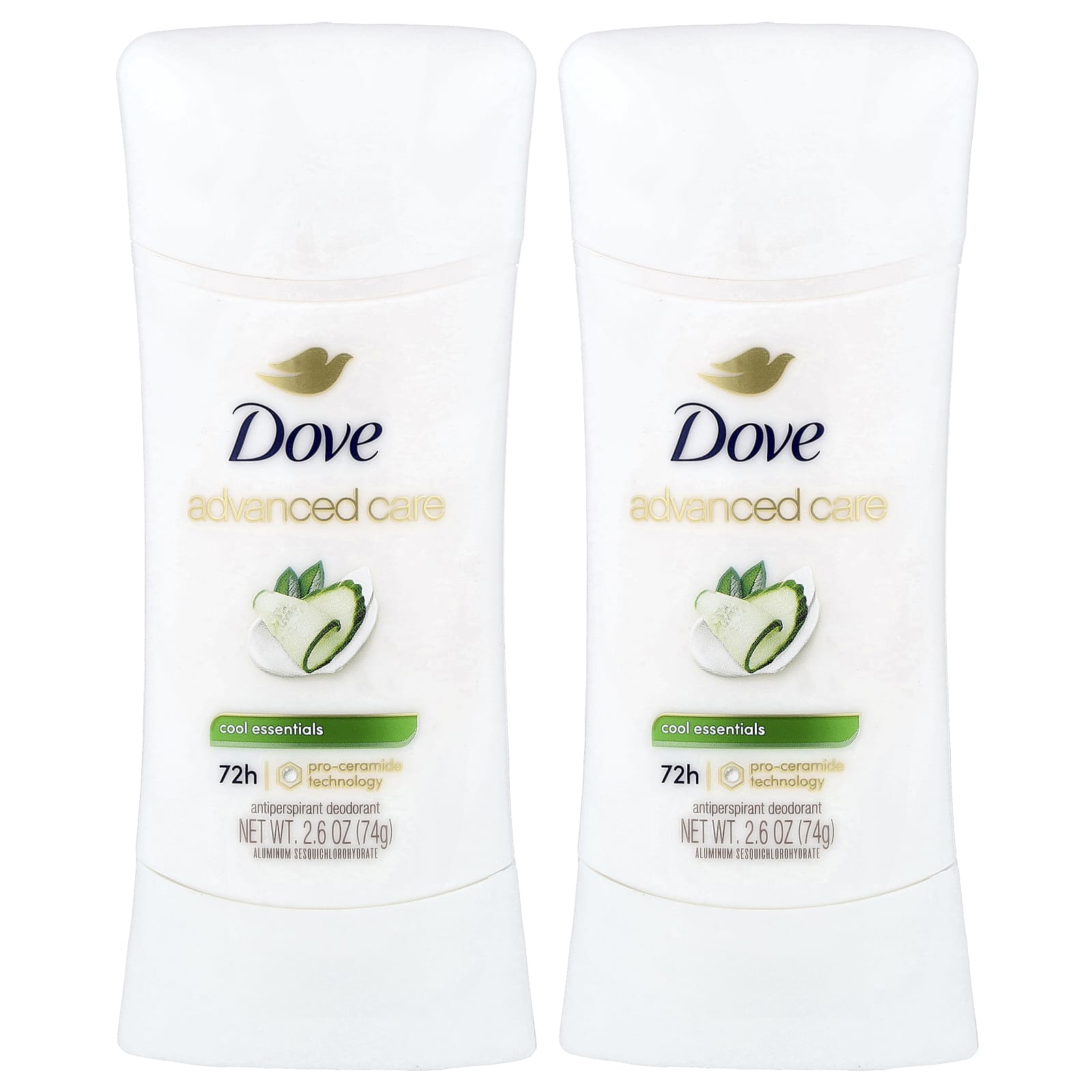 Антиперспирант Dove Advanced Care Deodorant Cool Essentials 2 Pack, 74 г — фото 3