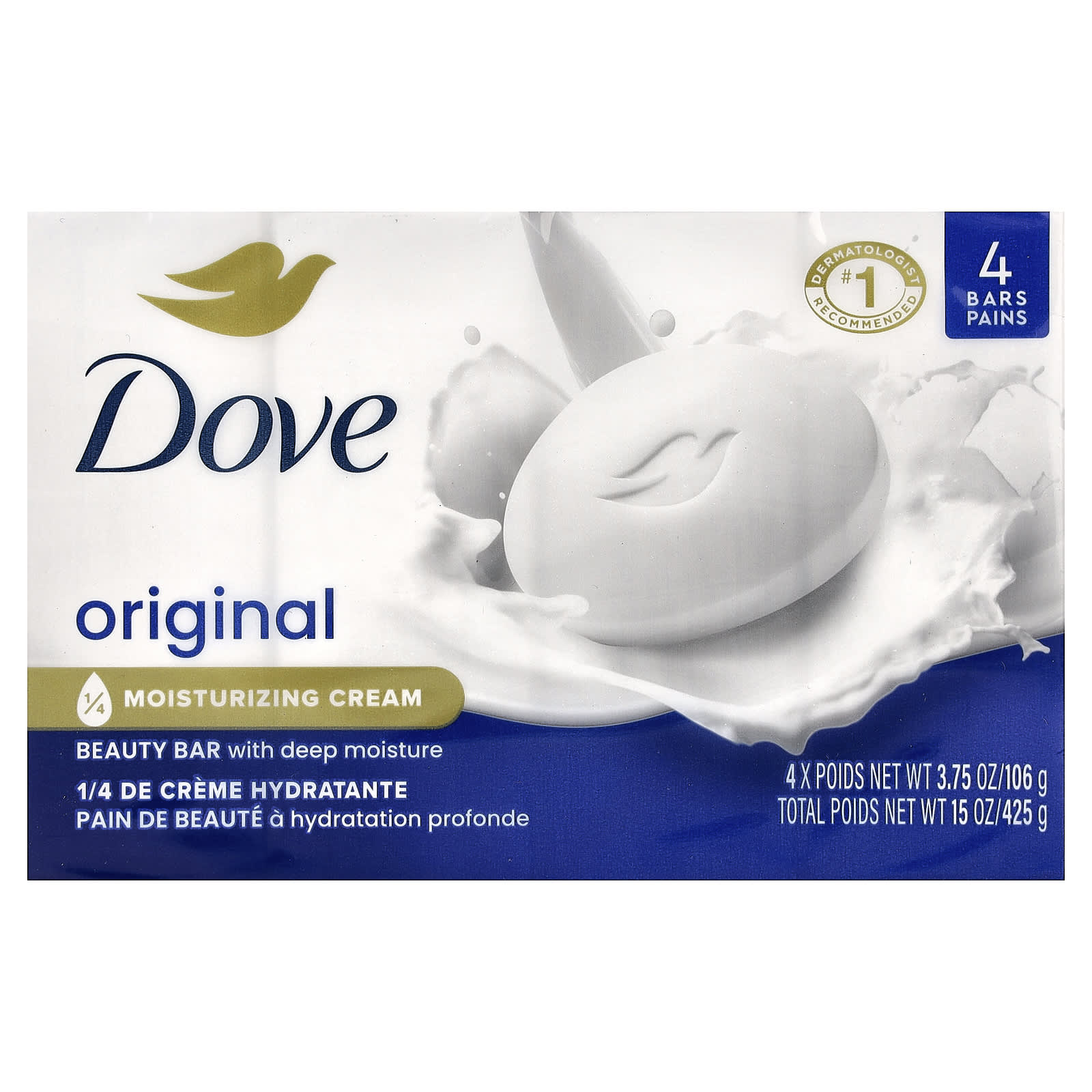 Косметическое мыло Dove with Deep Moisture Original, 106 г, 4 шт.