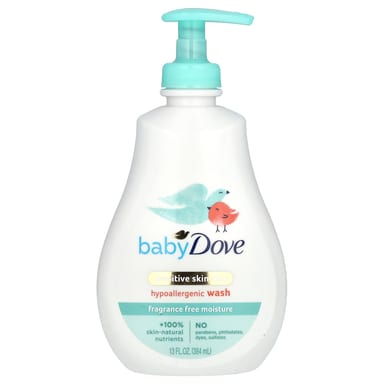 Детское средство для мытья Dove Baby Sensitive Skin Care Hypoallergenic, 384 мл
