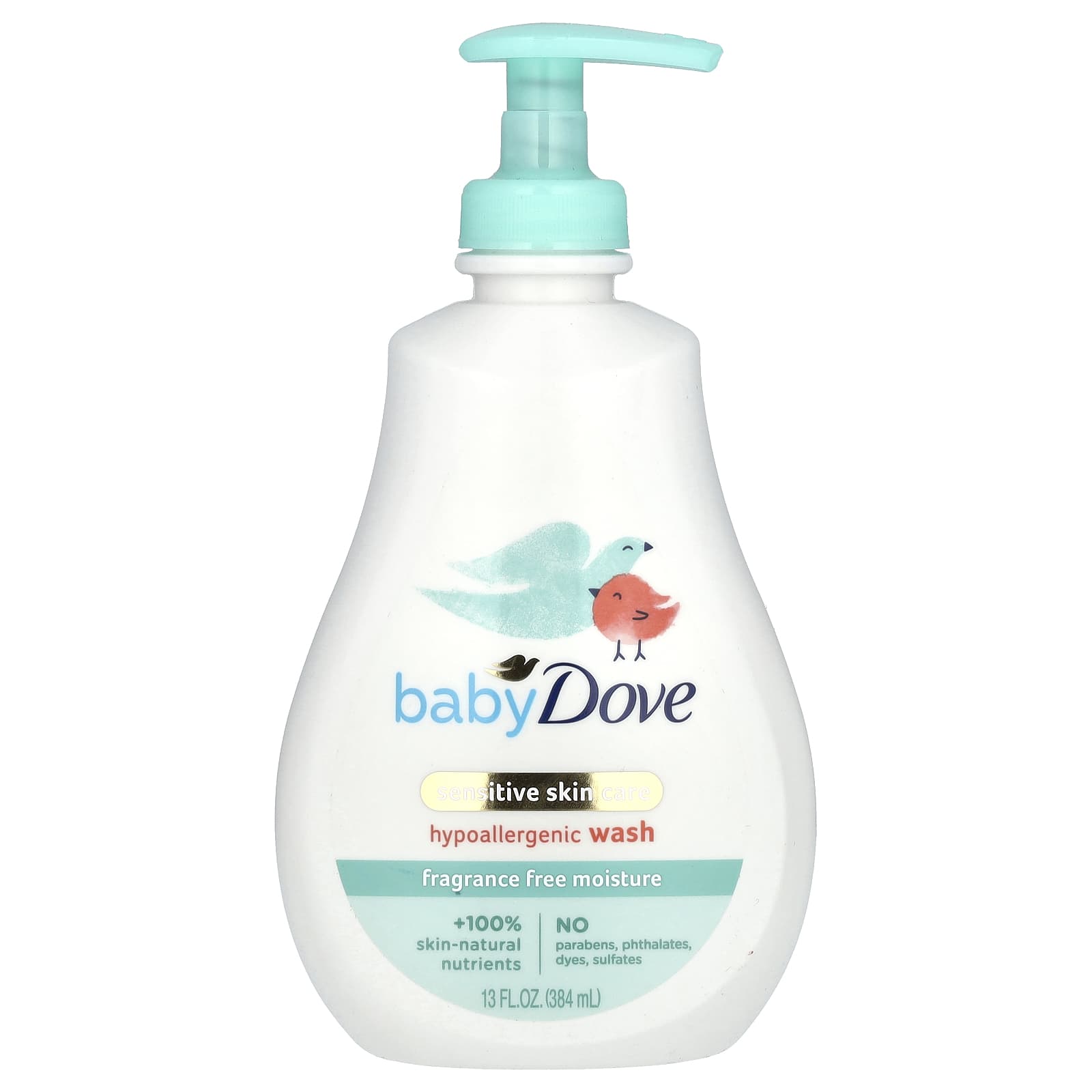 Детское средство для мытья Dove Baby Sensitive Skin Care Hypoallergenic, 384 мл