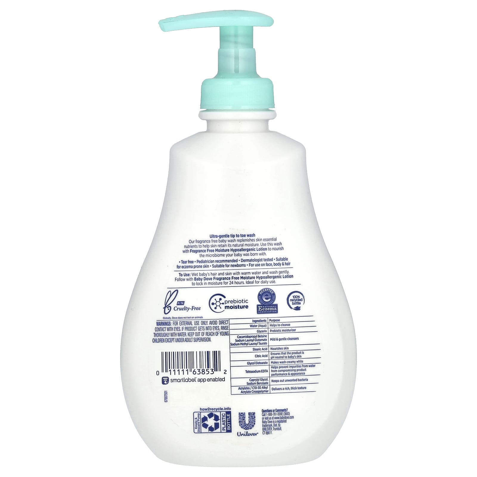 Детское средство для мытья Dove Baby Sensitive Skin Care Hypoallergenic, 384 мл — фото 2