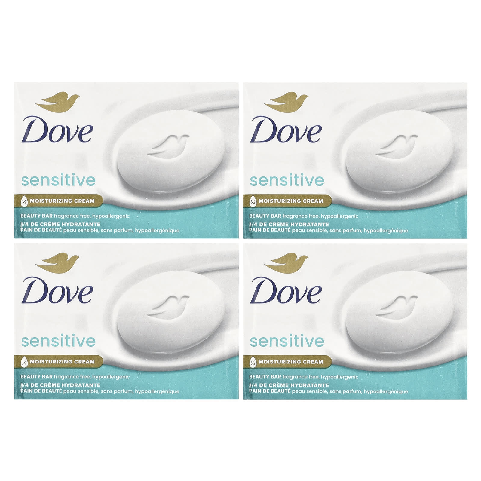 Косметическое мыло Dove Sensitive Skin, 106 г, 4 шт. — фото 3
