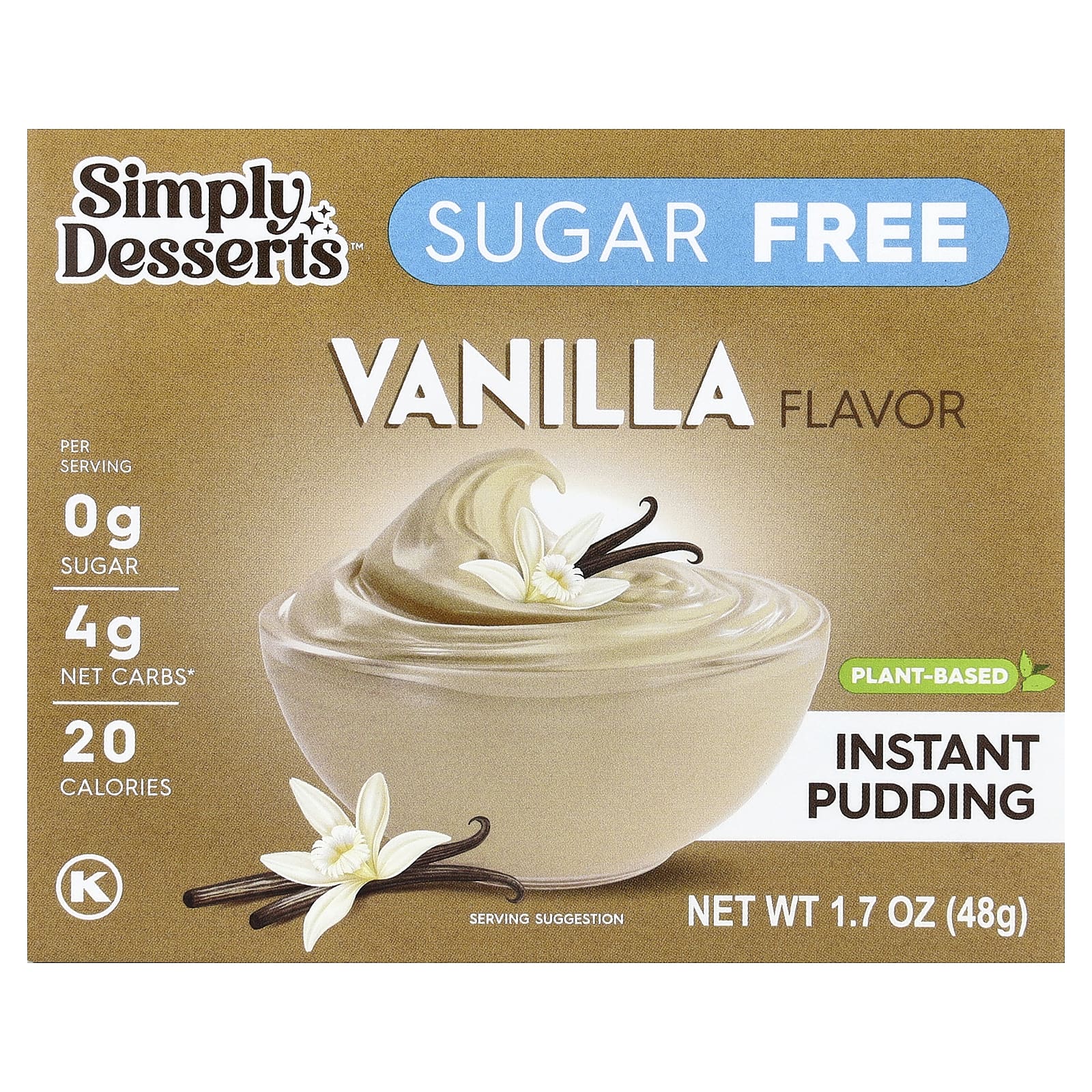 Растительный быстрорастворимый пудинг Simply Desserts Instant Pudding, оттенок Vanilla, 48 г