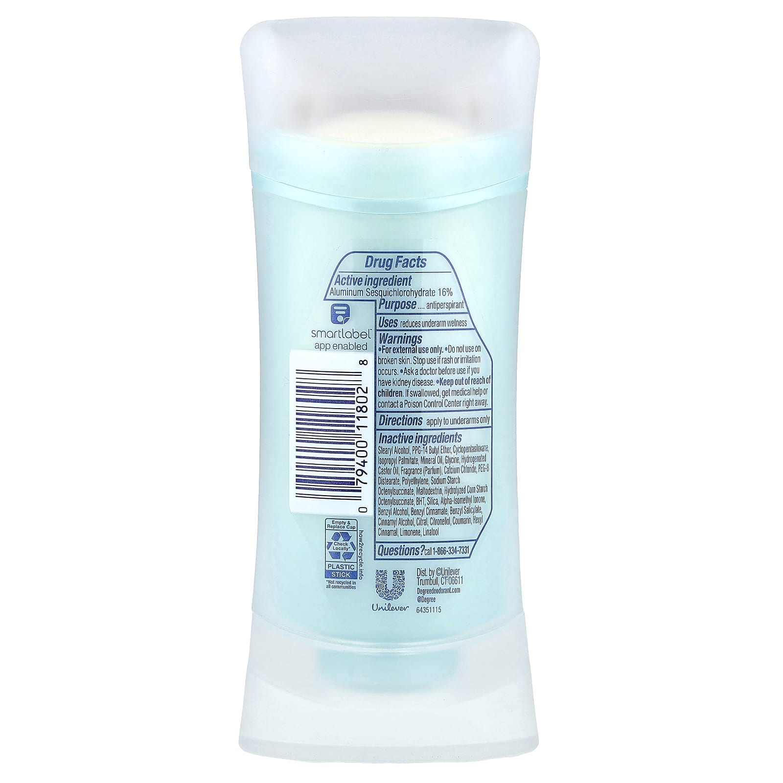 Антиперспирант Degree 72H Body Heat Activated™ Deodorant Shower Clean, оттенок Advanced, 74 г — фото 2