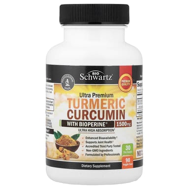 Куркумин BioSchwartz Ultra Premium Turmeric With Bioperine®, 90 растительных капсул