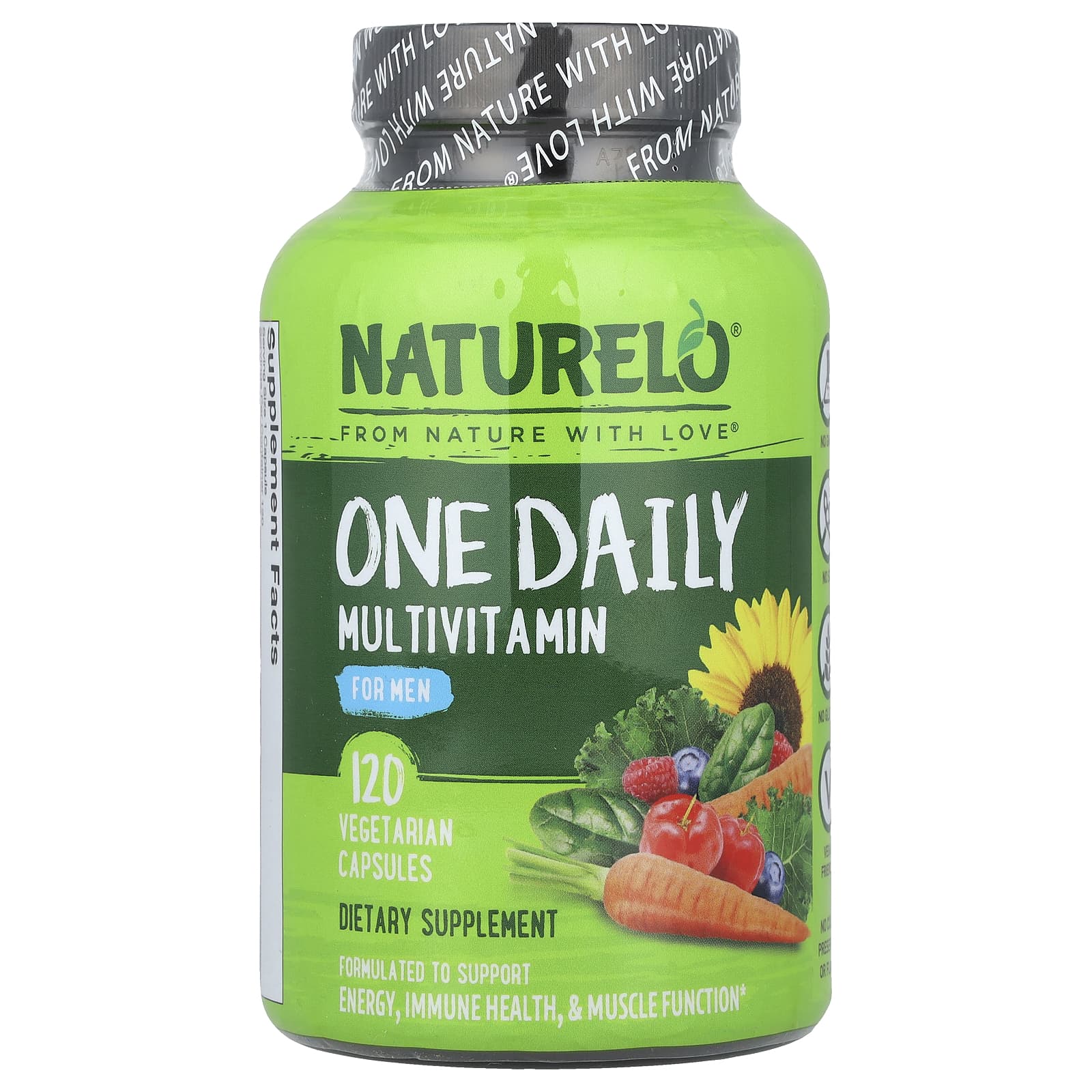 Мультивитамины NATURELO One Daily For Men, 120 растительных капсул