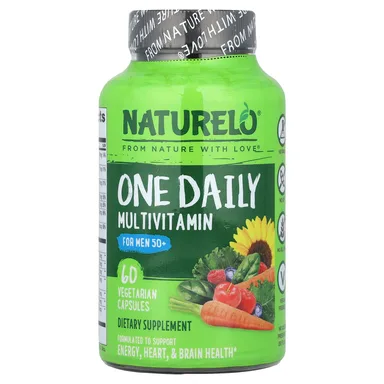 Фото товара: Мультивитамины NATURELO One Daily For Men 50+, 60 растительных капсул