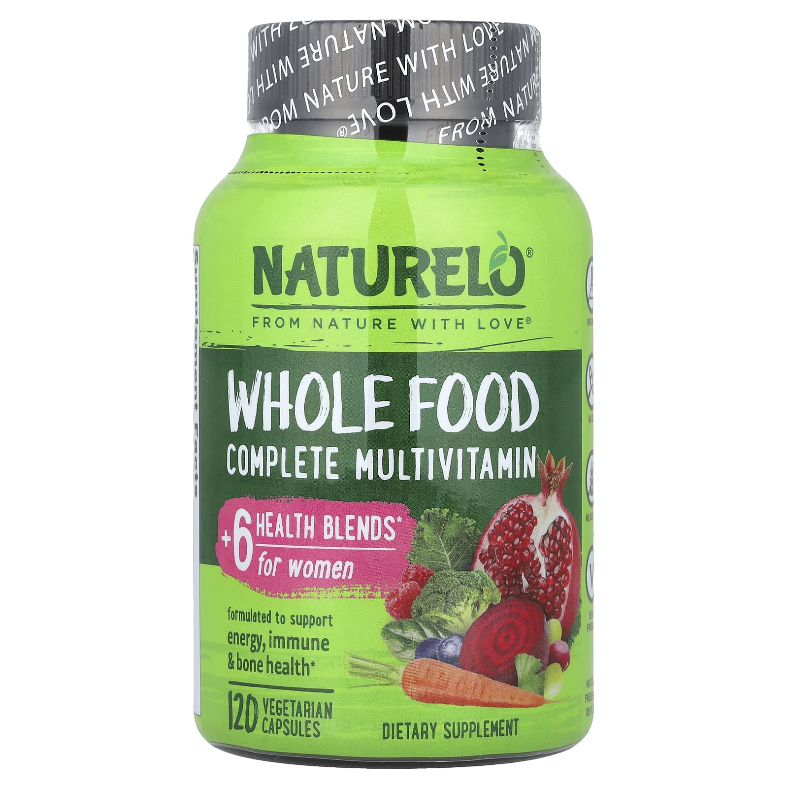 Мультивитамины NATURELO Whole Food Complete For Women, 120 растительных капсул