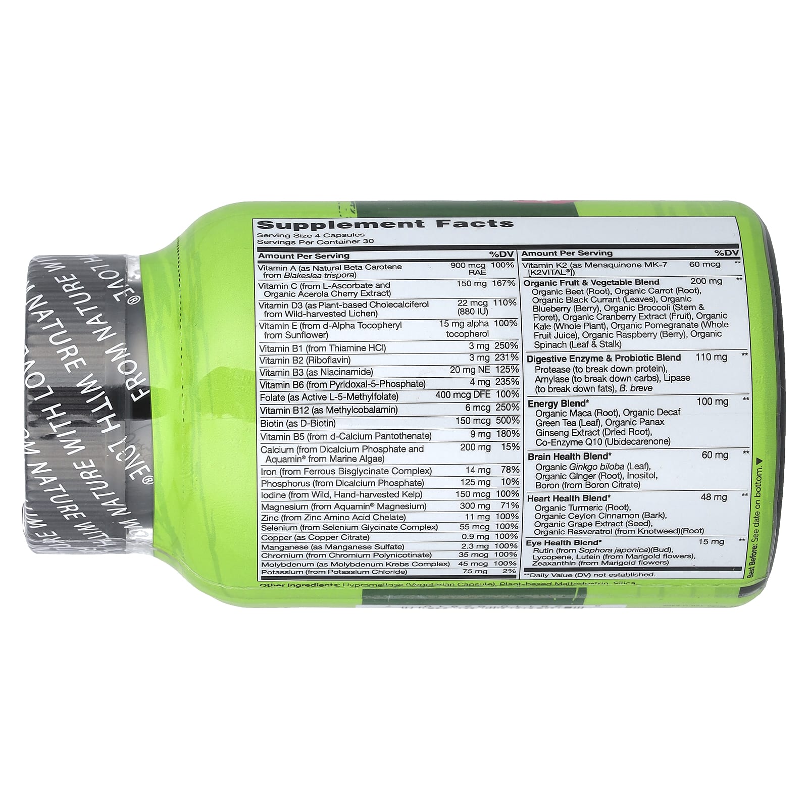Мультивитамины NATURELO Whole Food Complete For Women, 120 растительных капсул — фото 2