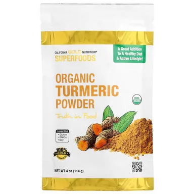 Фото товара: Куркума California Gold Nutrition Superfoods Organic Powder, 114 г, порошок