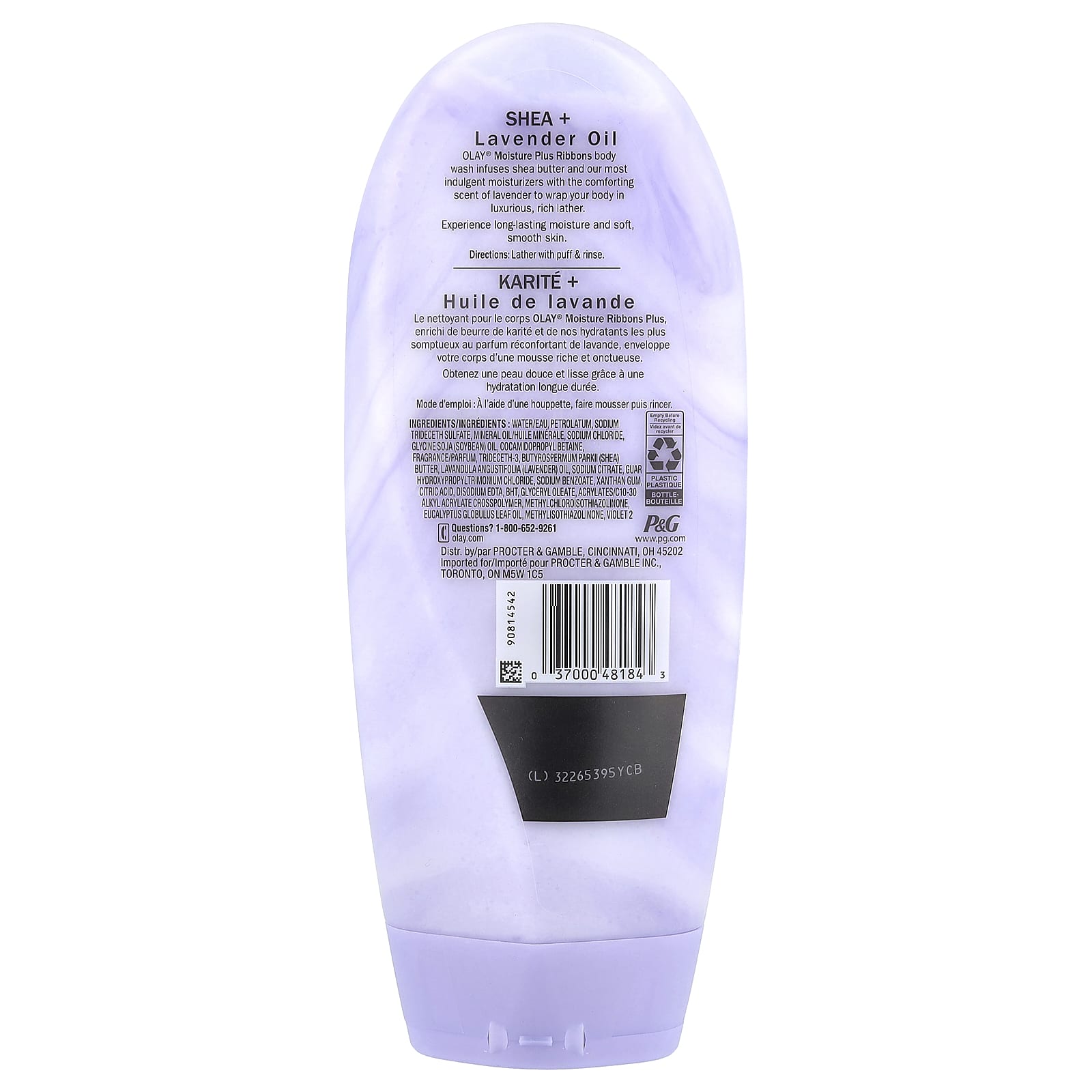 Гель для душа Olay Moisture Ribbons Plus Shea Lavender Oil, 532 мл, масло — фото 2
