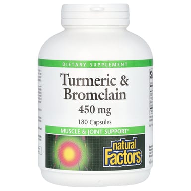 Бромелайн Natural Factors Turmeric &, 450 мг, 180 капсул