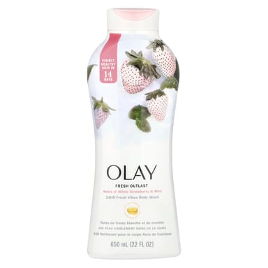 Гель для душа Olay Fresh Outlast, вкус White Strawberry & Mint, 650 мл