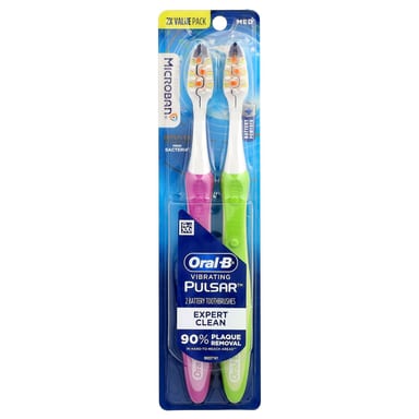 Зубная щётка Oral-B Vibrating Pulsar™ Battery Powered Medium, набор из 2 шт.