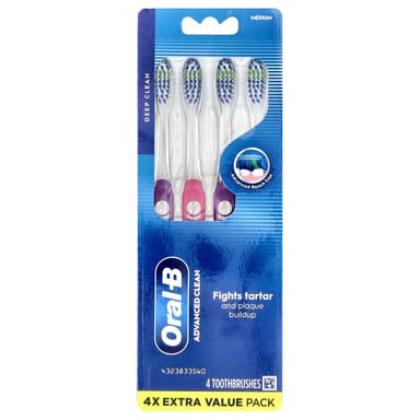 Зубная щётка Oral-B Advanced Clean Medium, набор из 4 шт.