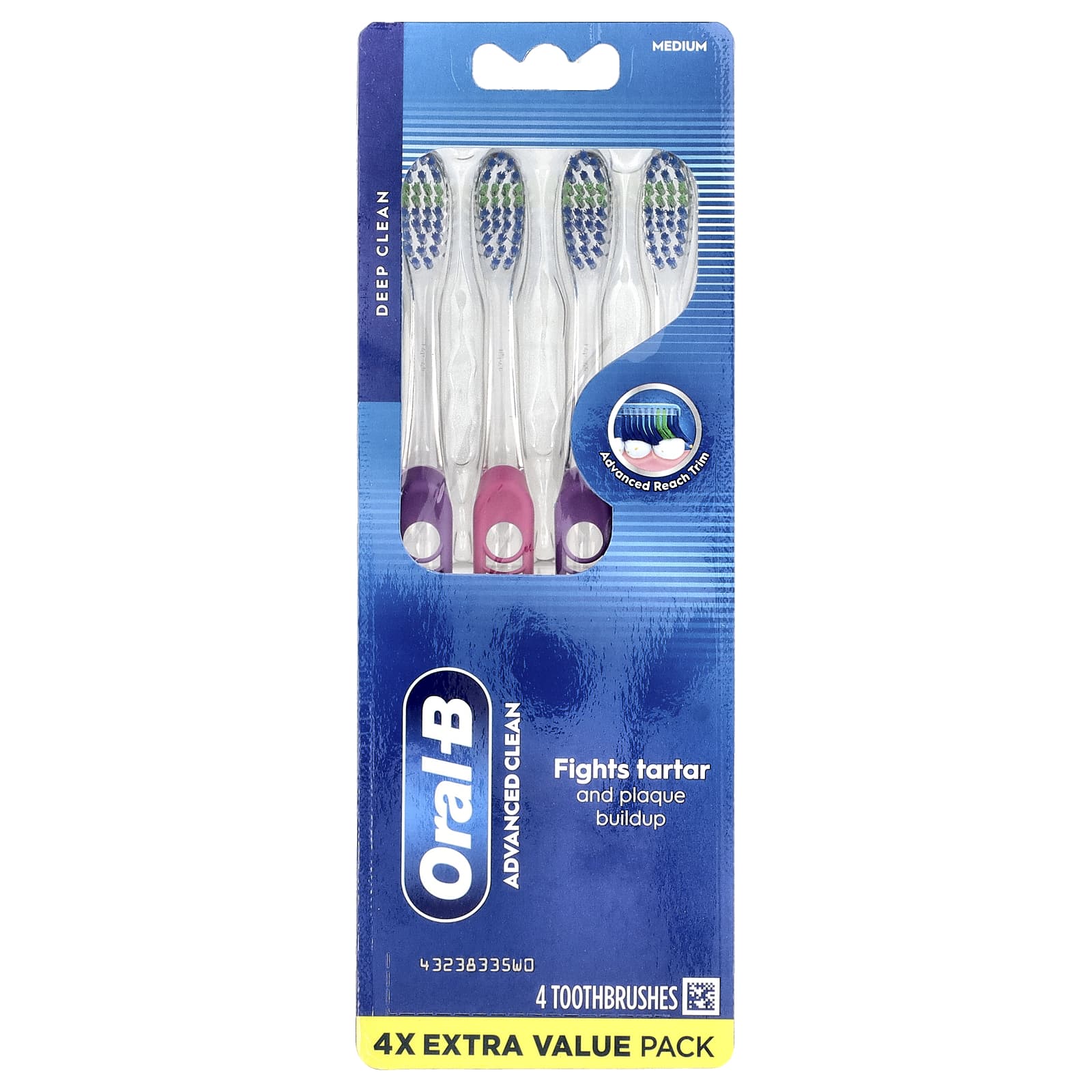 Зубная щётка Oral-B Advanced Clean Medium, набор из 4 шт.