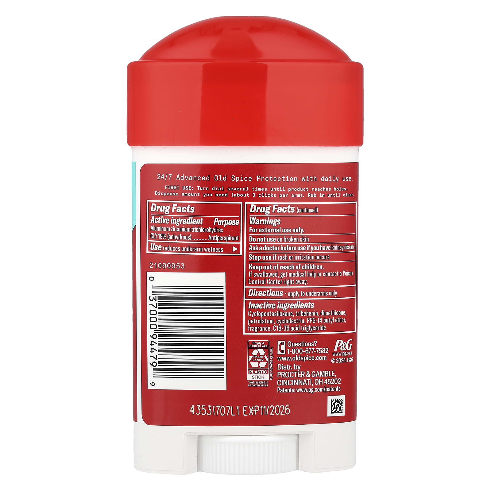 Антиперспирант Old Spice Sweat Defense Deodorant Soft Solid Pure Sport®, 73 г — фото 2