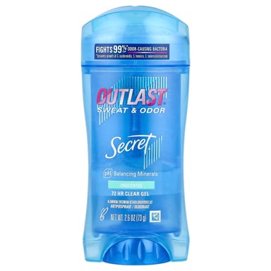 Антиперспирант Secret Outlast® Sweat & Odor Deodorant Clear Gel, без отдушки, 73 г, гель