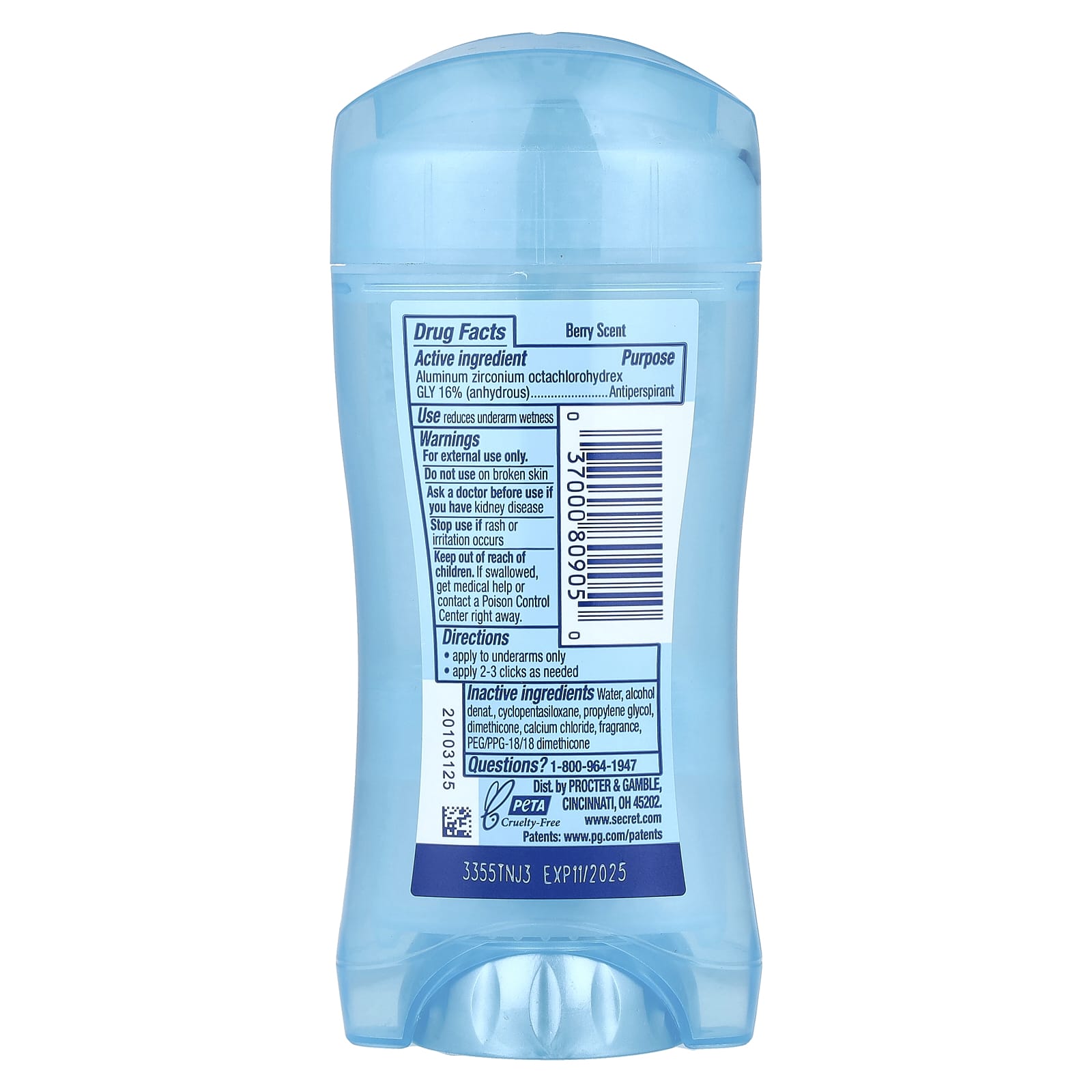 Антиперспирант Secret 48 Hour Clear Gel /Deodorant, вкус Refreshing Berry, 73 г, гель — фото 2