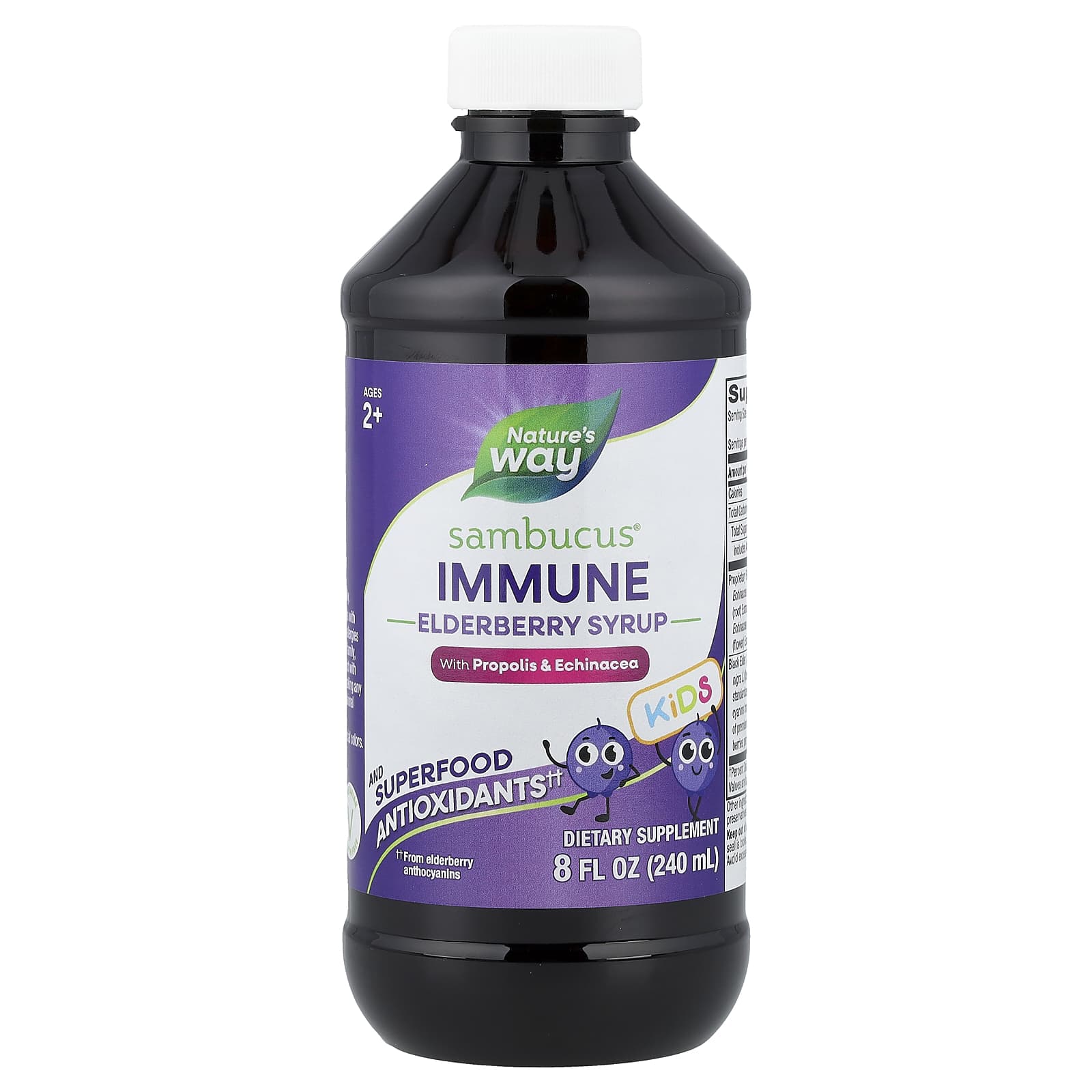 Бузина Nature's Way Sambucus® Immune Syrup, для детей от 2 лет, 240 мл — фото 2
