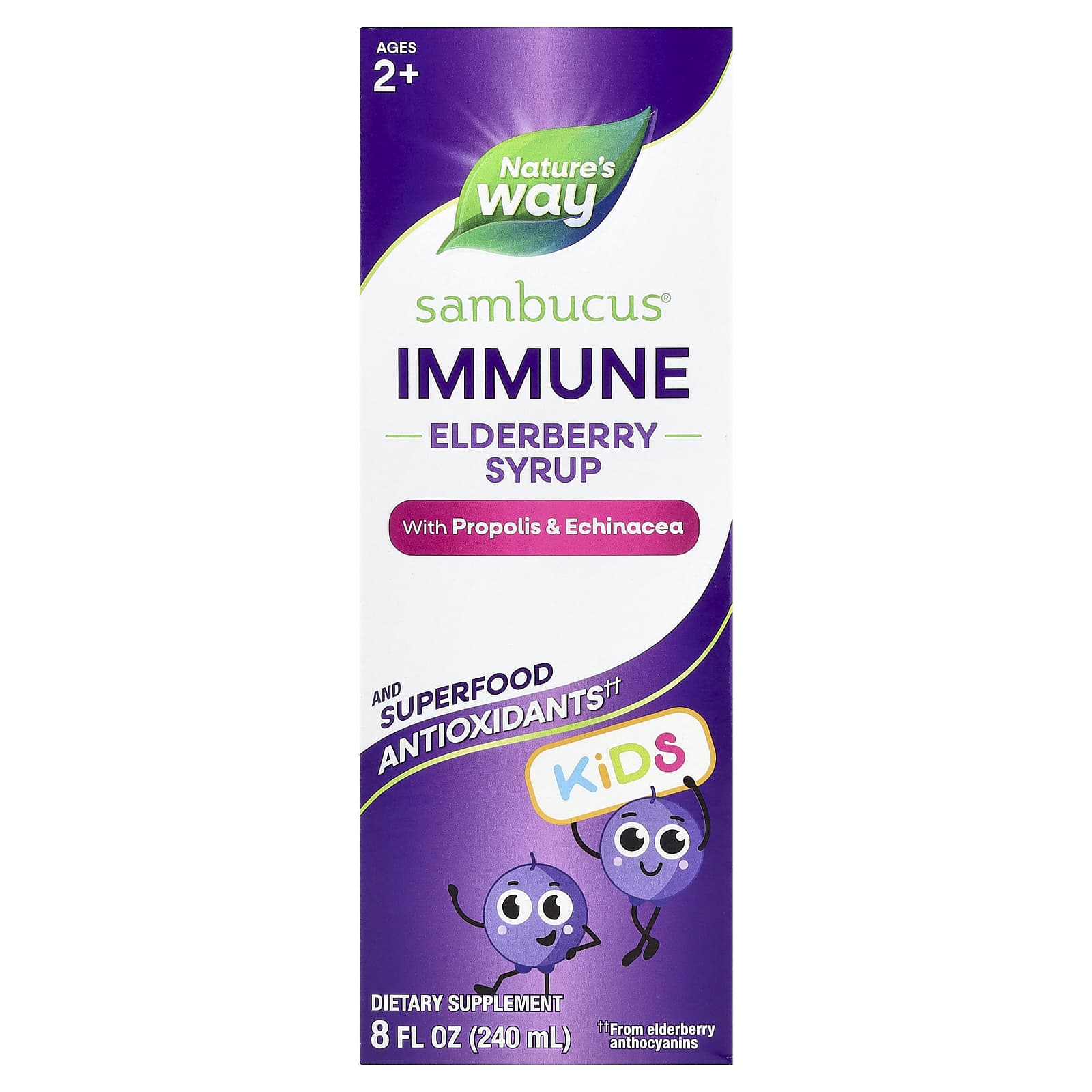 Бузина Nature's Way Sambucus® Immune Syrup, для детей от 2 лет, 240 мл — фото 3