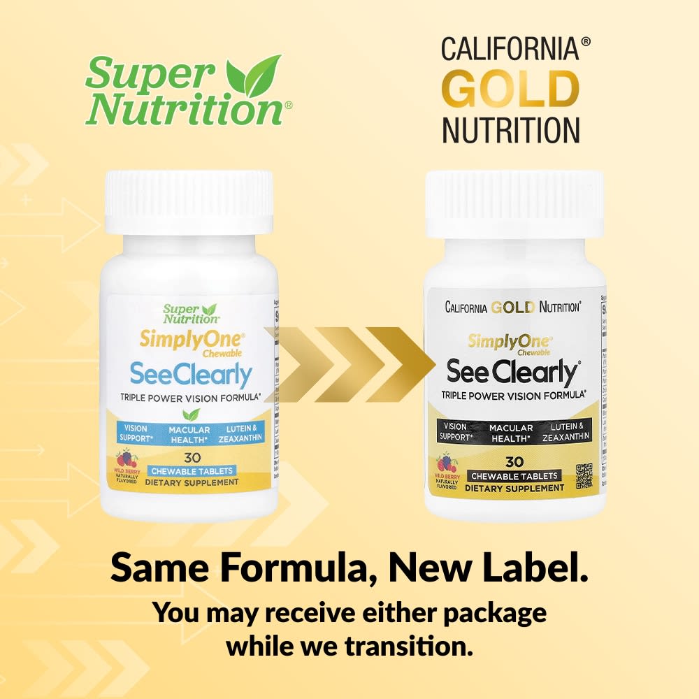 Зеаксантин California Gold Nutrition SimplyOne® See Clearly Triple Power Vision Formula with Lutein Vitamins Minerals and Botanical Extracts, вкус Wild Berry, 30 жевательных таблеток — фото 5