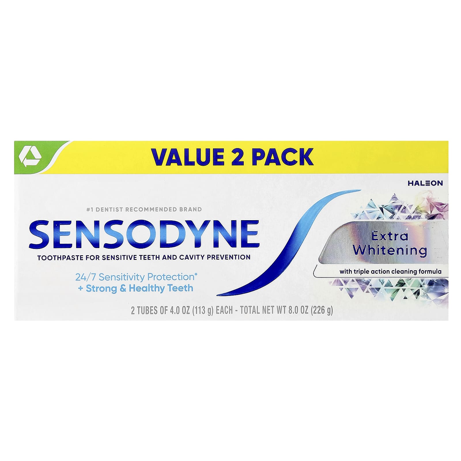 Зубная паста Sensodyne Extra Whitening Twin Pack 2 Tubes, 113 г — фото 2