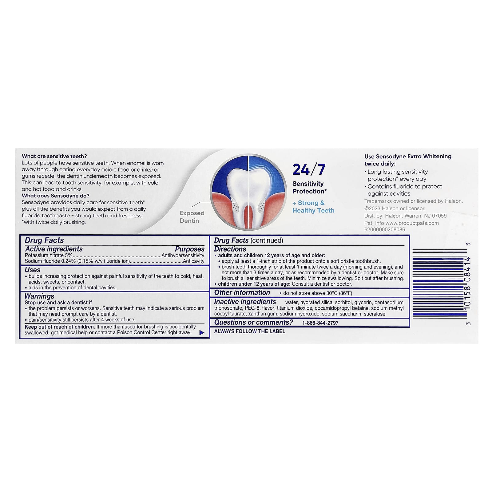 Зубная паста Sensodyne Extra Whitening Twin Pack 2 Tubes, 113 г — фото 3