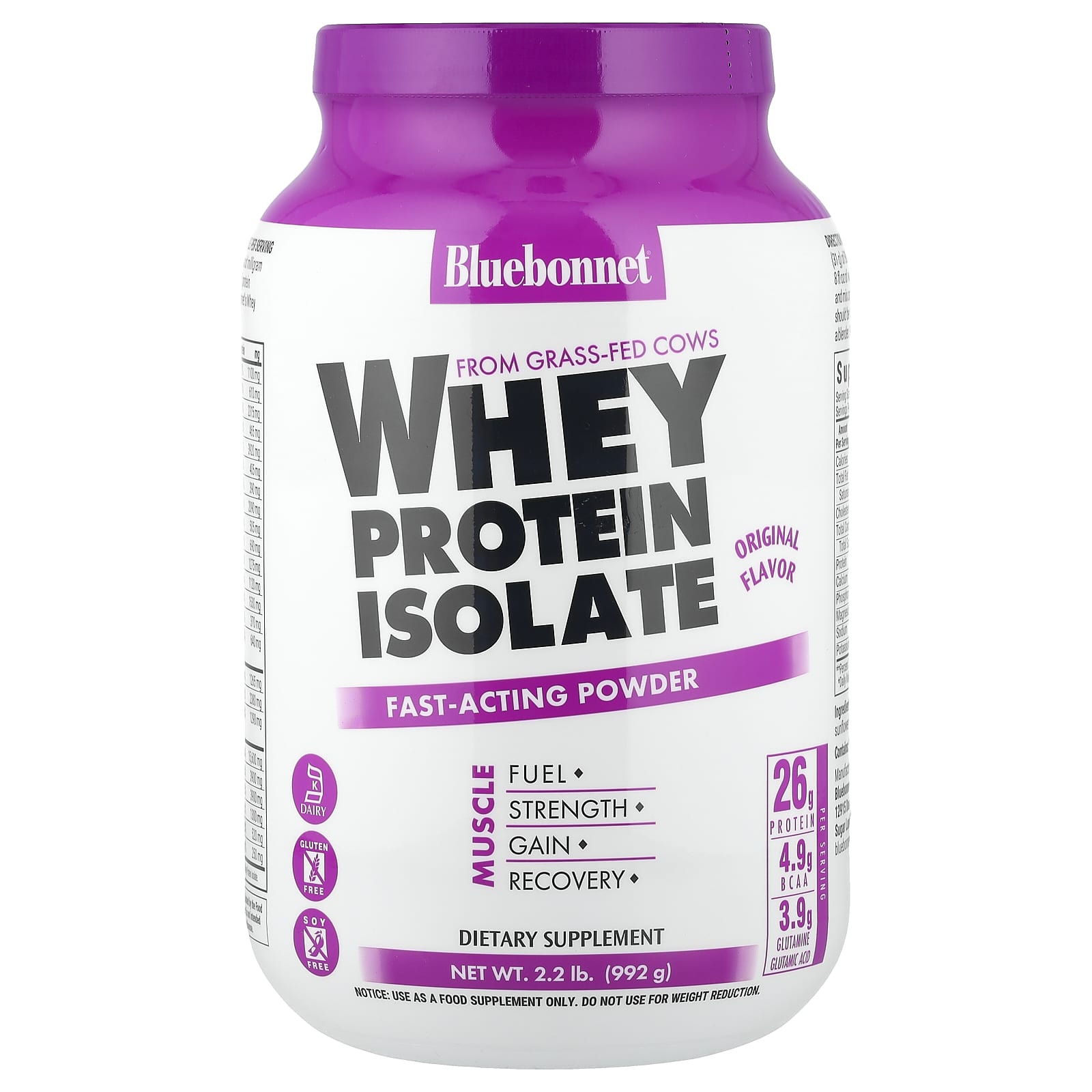 Сывороточный протеин Bluebonnet Nutrition Isolate Original, 992 г