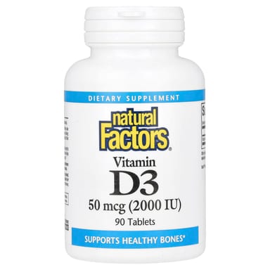 Витамин D3 Natural Factors, 50 мкг (2000 МЕ), 90 таблеток