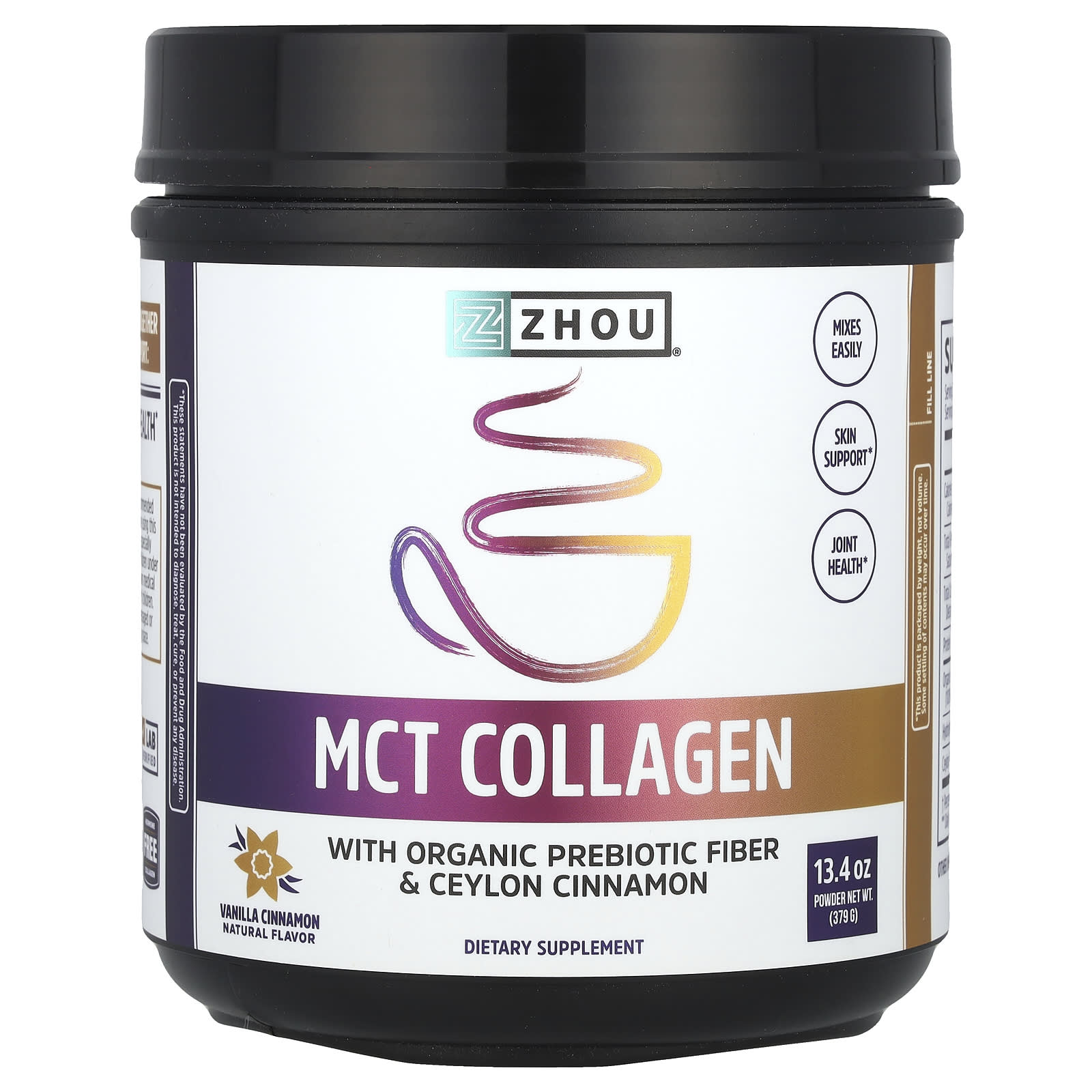 Коллаген Zhou Nutrition MCT, вкус Vanilla Cinnamon, 379 г