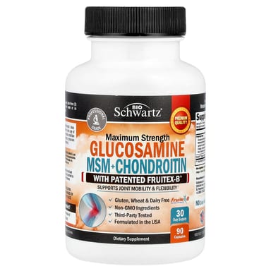 Хондроитин BioSchwartz Glucosamine MSM with Patented Fruitex-B® Maximum Strength, 90 капсул