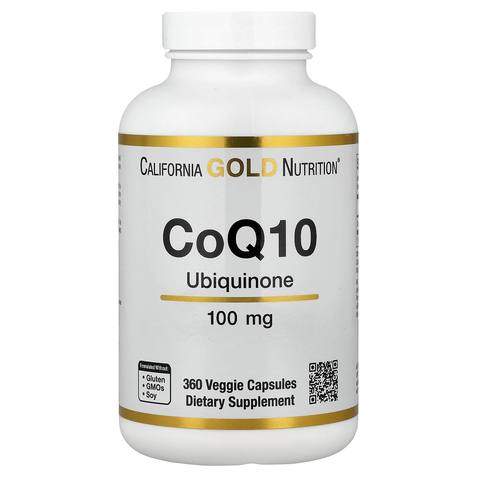 Коэнзим Q10 California Gold Nutrition USP Grade Ubiquinone, 100 мг, 360 растительных капсул — фото 3