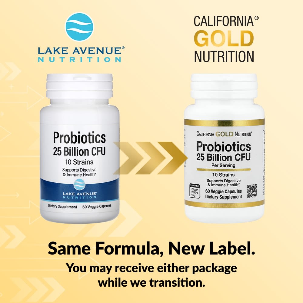 Бифидобактерии California Gold Nutrition Probiotics with Lactobacillus acidophilus lactis Lactobacillus plantarum and Lactobacillus casei, оттенок 10 Strain Blend, 25 млрд КОЕ, 60 растительных капсул — фото 3