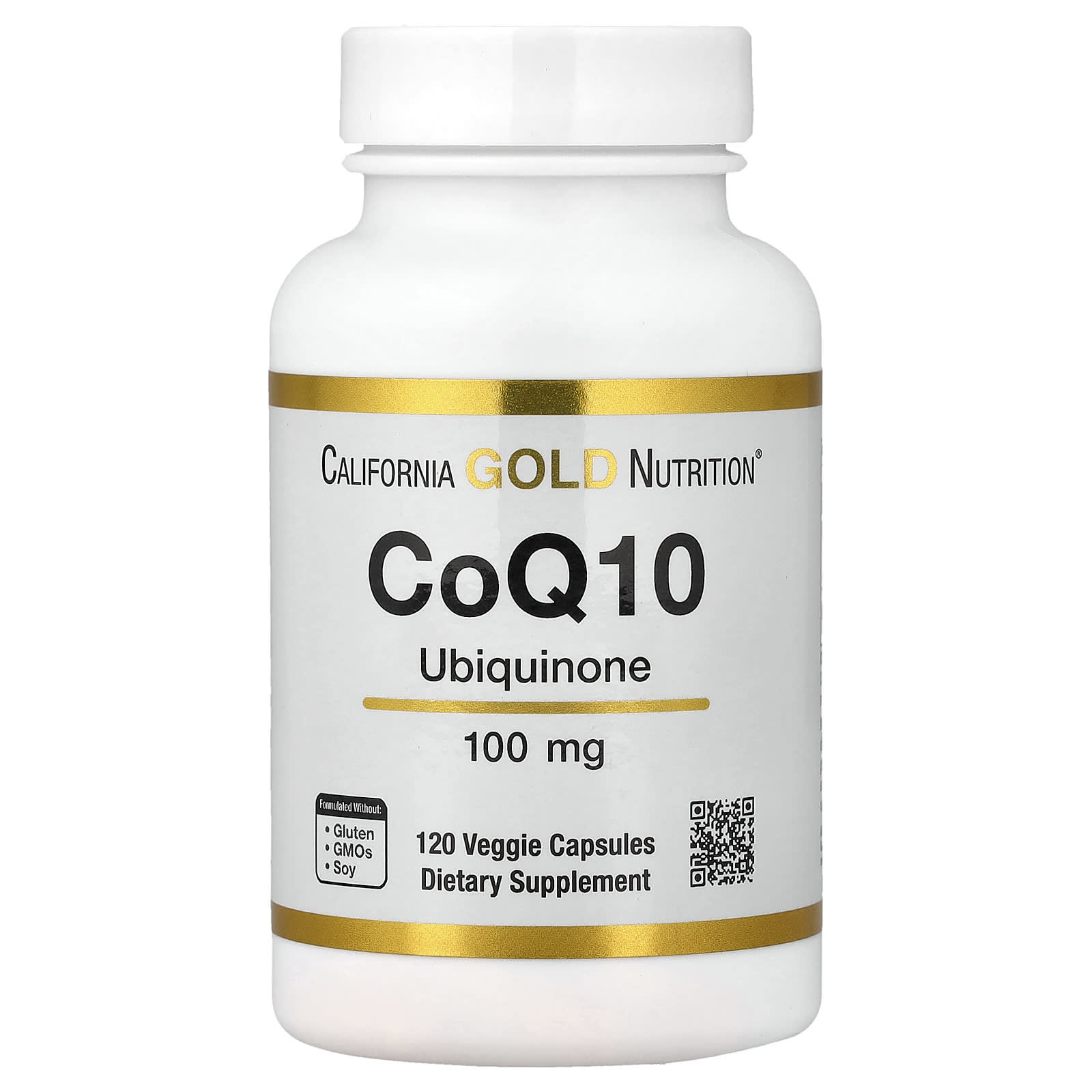 Коэнзим Q10 California Gold Nutrition USP Grade Ubiquinone, 100 мг, 120 растительных капсул — фото 3