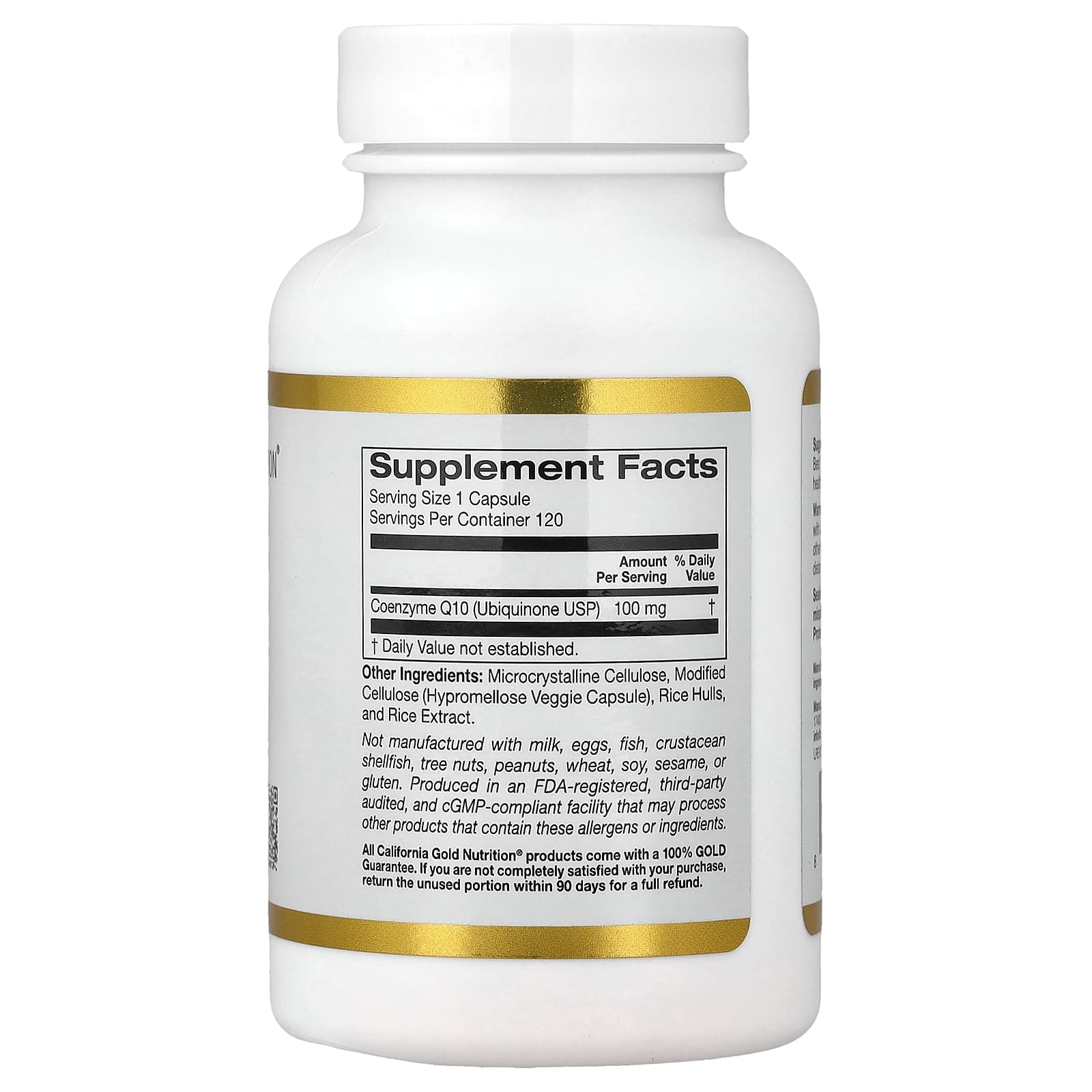 Коэнзим Q10 California Gold Nutrition USP Grade Ubiquinone, 100 мг, 120 растительных капсул — фото 4