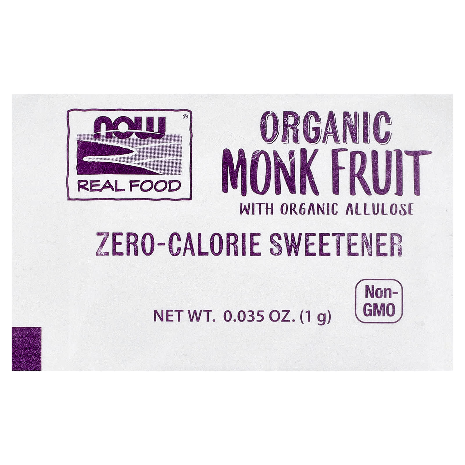 Монк-фрут NOW Foods Organic Zero-Calorie Sweetener, оттенок 70 Packets, 1 г, саше