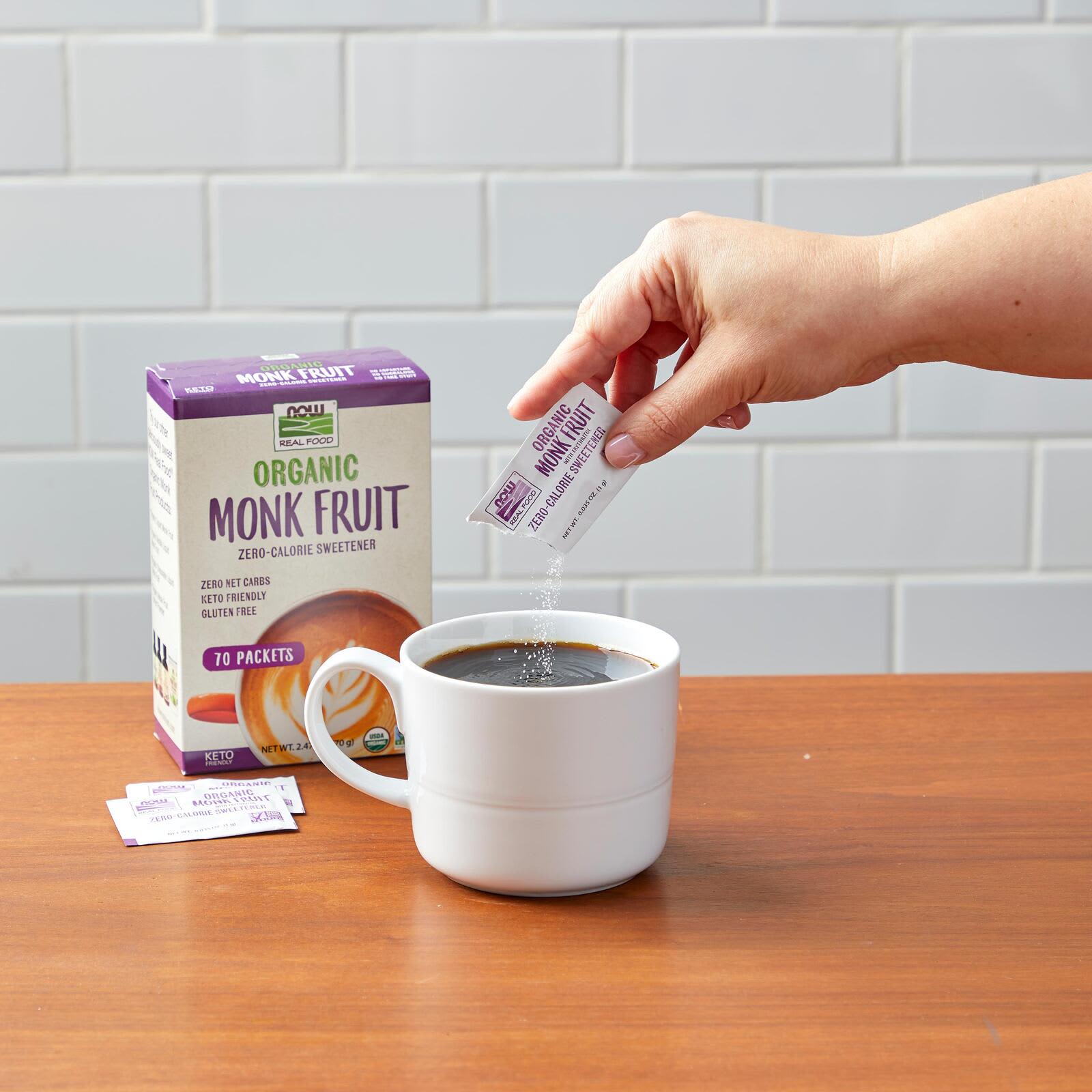 Монк-фрут NOW Foods Organic Zero-Calorie Sweetener, оттенок 70 Packets, 1 г, саше — фото 6