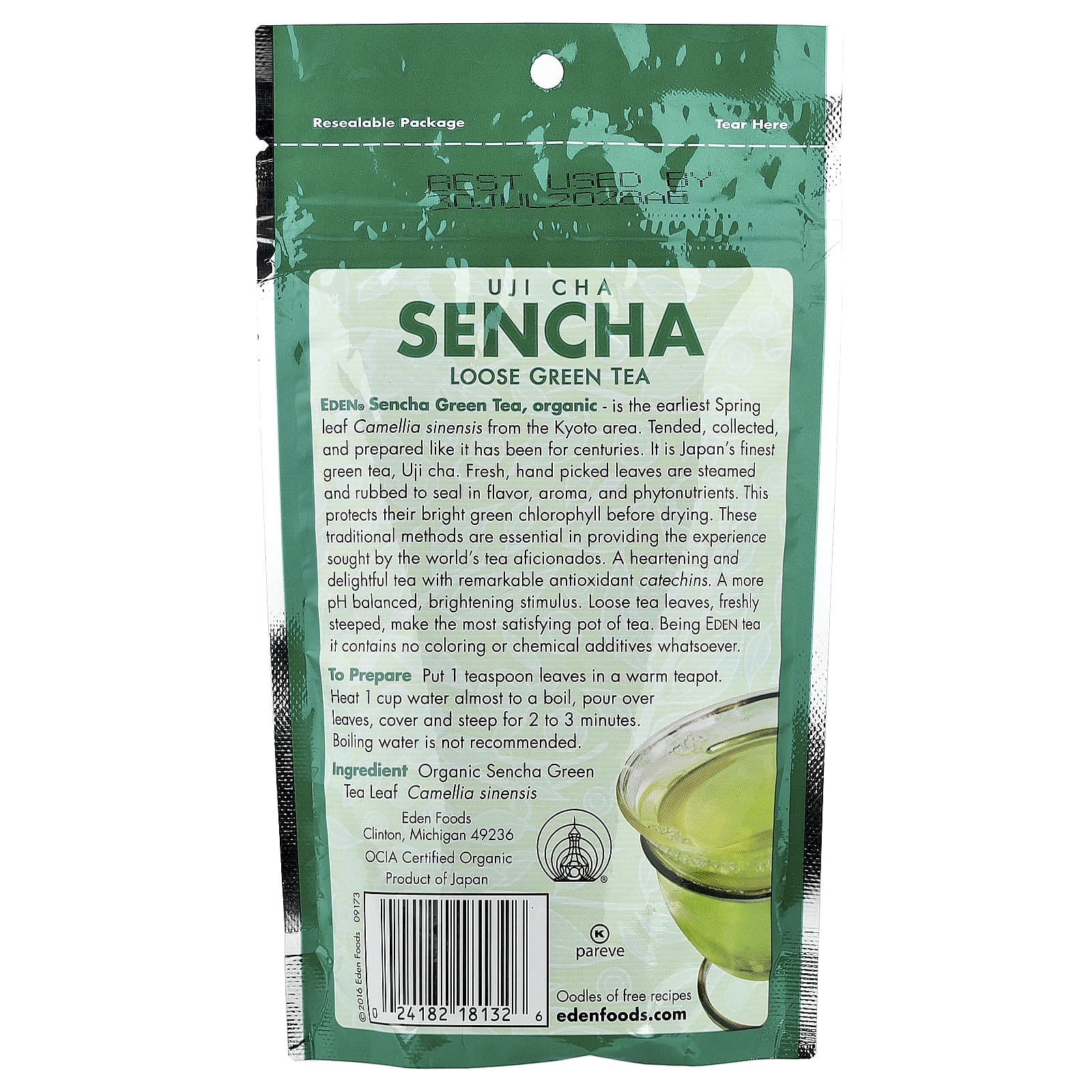 Зеленый чай Eden Foods Organic Sencha Uji Cha Loose, 63 г — фото 2