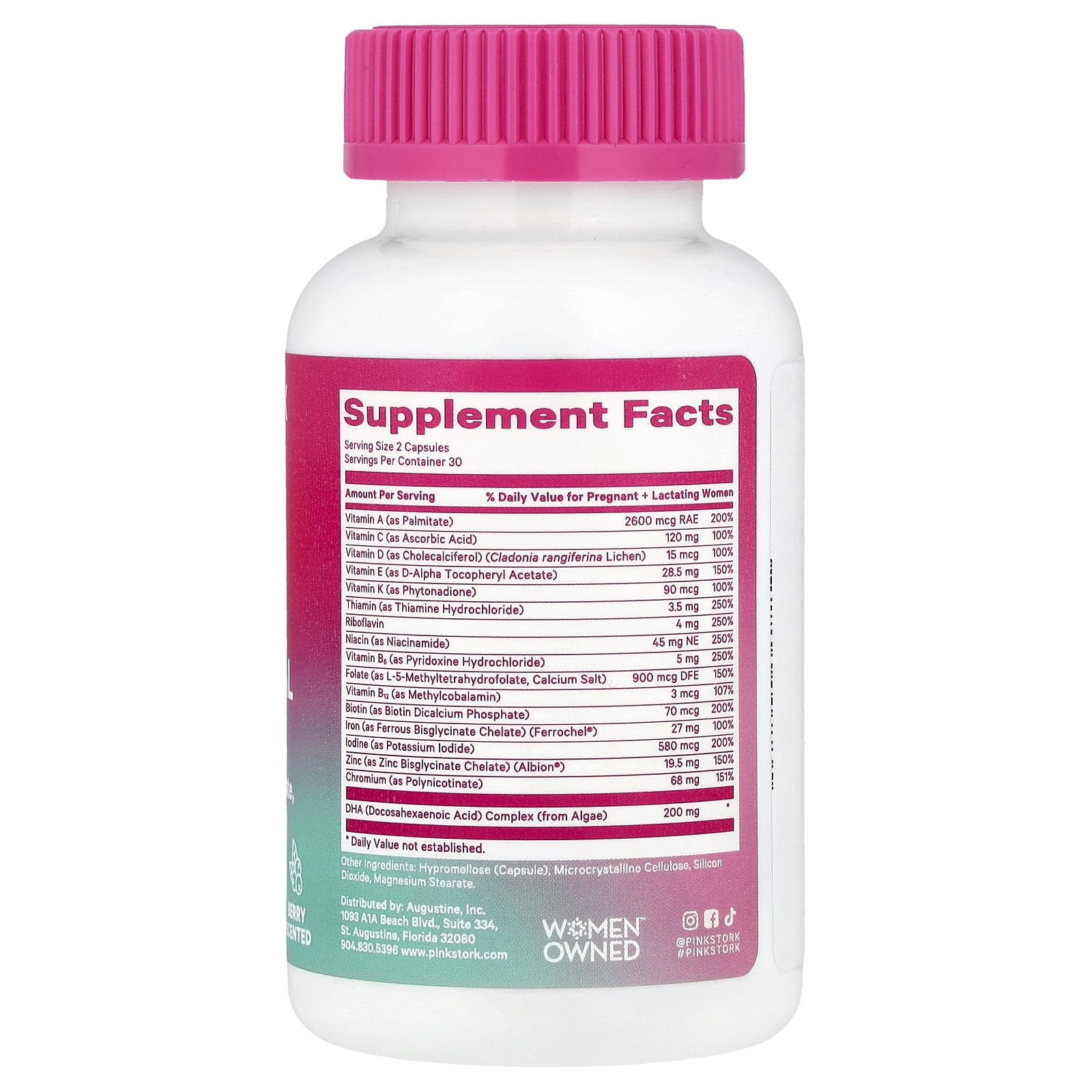 DHA Pink Stork Total Postnatal Berry, 60 капсул — фото 2