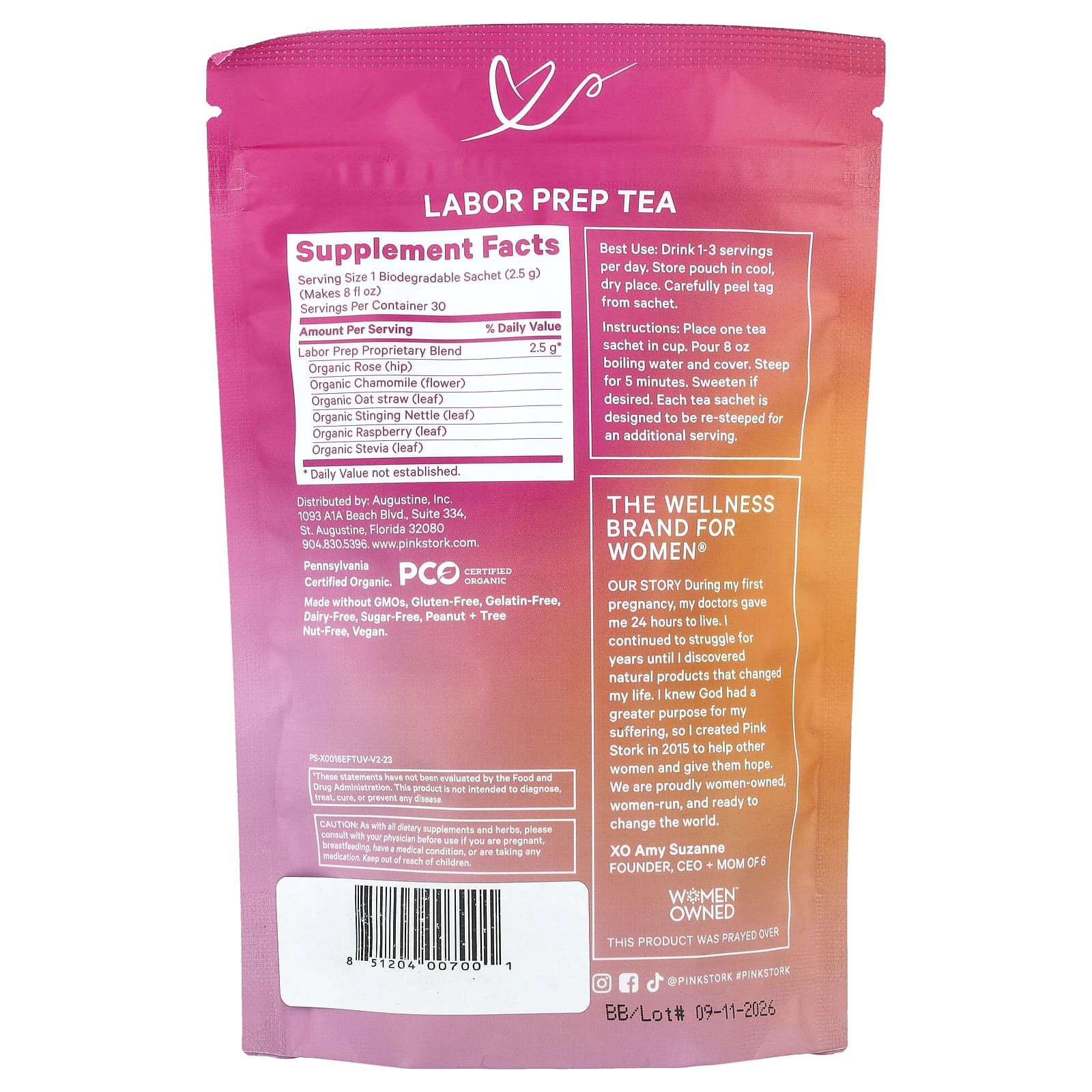 Чай Pink Stork Labor Prep Sweet Floral, оттенок 15 Sachets, 37.5 г — фото 2