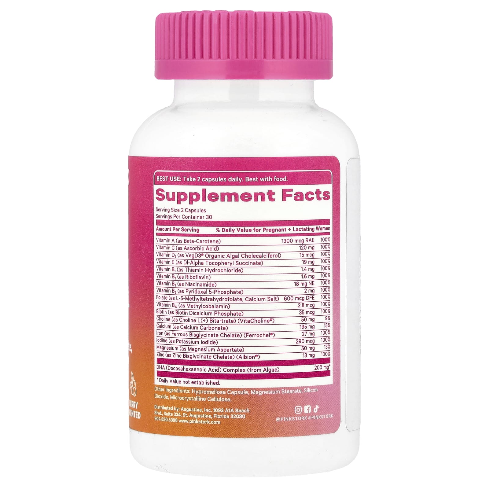 DHA Pink Stork Total Prenatal Berry, 60 капсул — фото 2