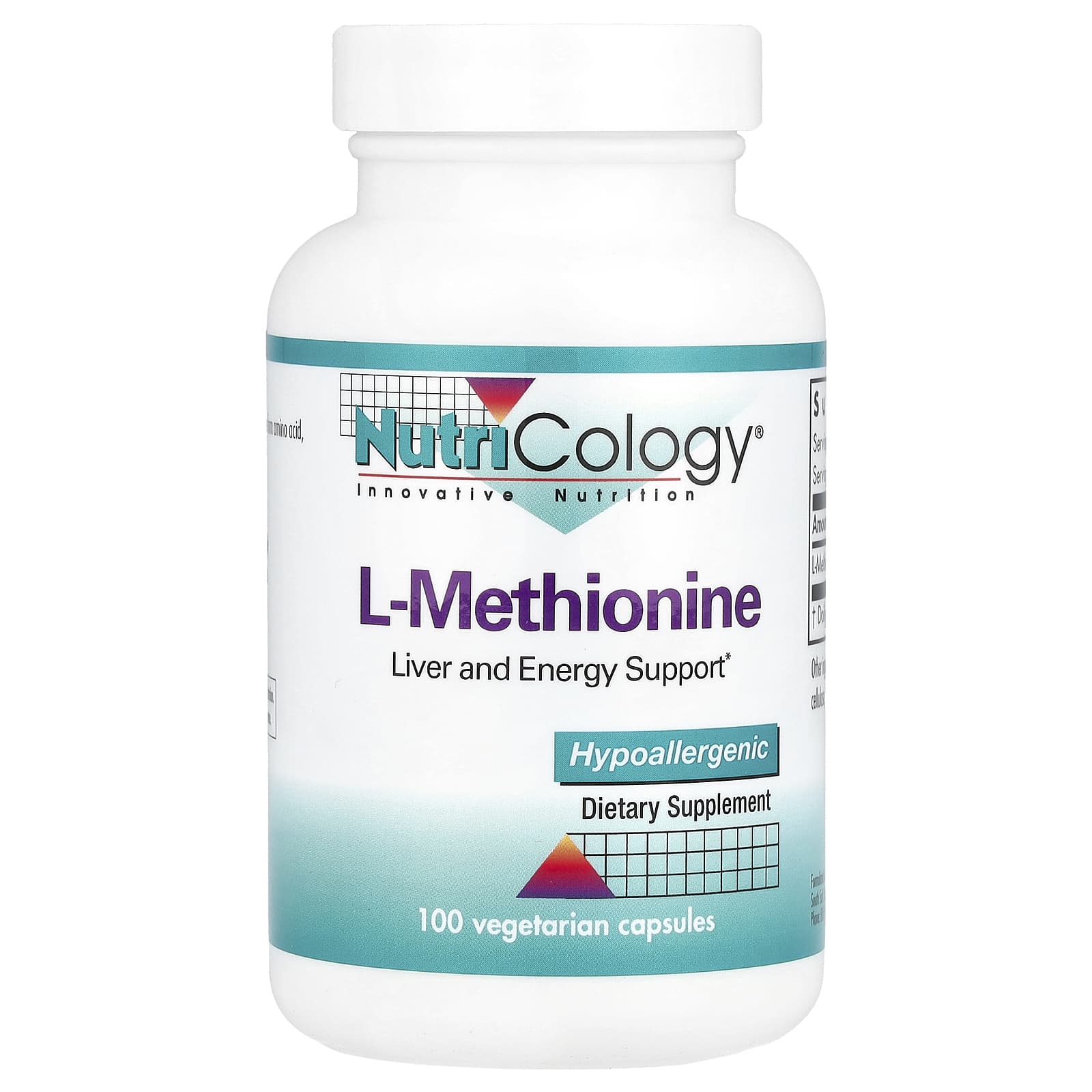 L-метионин Nutricology L-Methionine, 500 мг, 100 растительных капсул